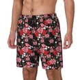 thumbnail image 2 of Uemuo Rose Flowers Pattern Mens Swim Trunks Quick Dry Board Shorts with Mesh Lining, Stretch Beach Shorts Quick Dry No-Chafing Board Shorts-Large, 2 of 9