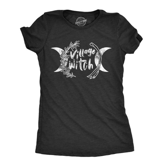 Womens Village Witch T Shirt Funny Halloween Tee Womens Graphic Tees