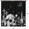 thumbnail image 4 of Halloween Shower Curtain, Gothic Spooky Shower Curtain Set with 12 Hooks, Halloween Shower Curtains for Bathroom Decor, Black, 72x72 Inch, 4 of 6