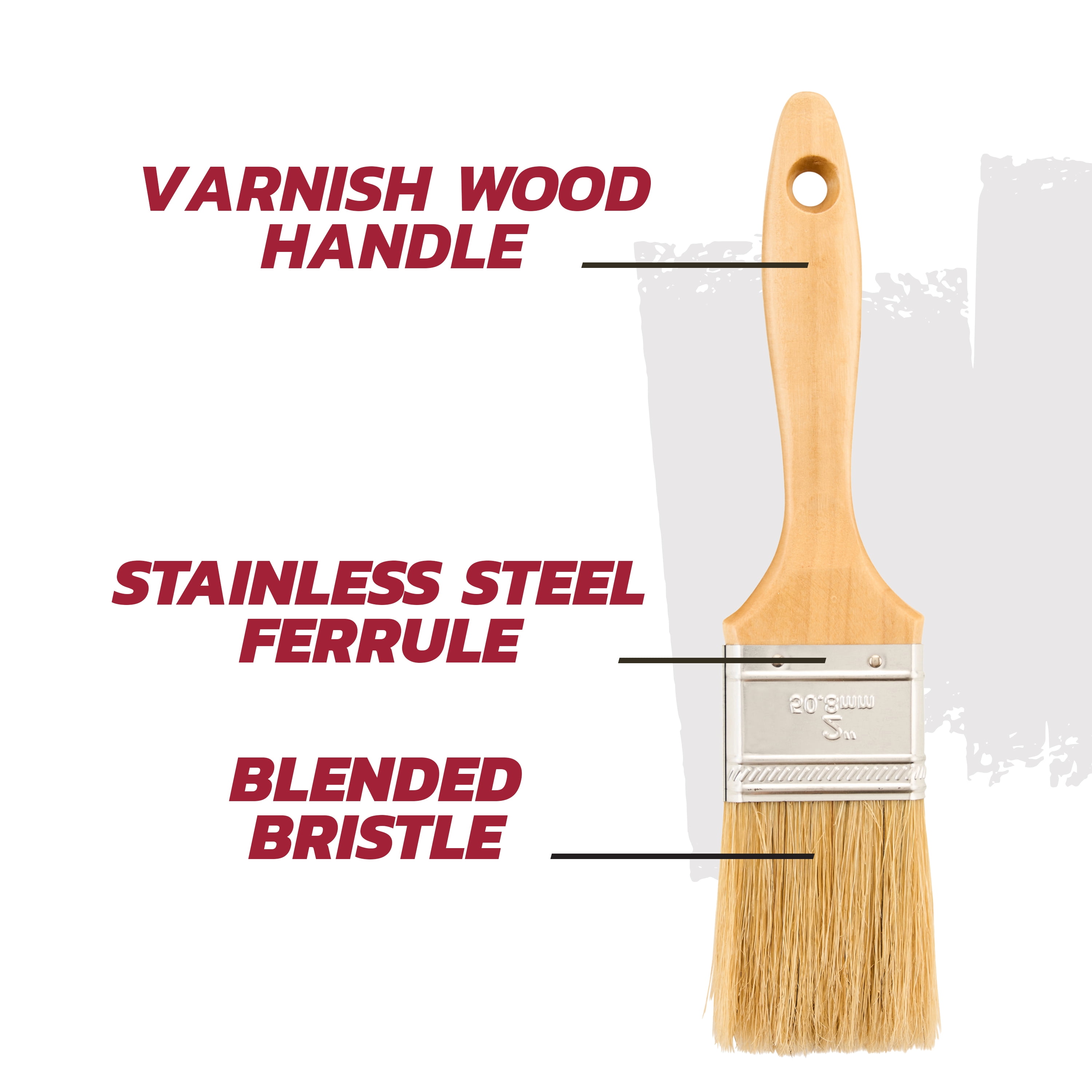 (3 pack) Linzer 2" Wood Oil-Based Stains & Finishes Flat Paint Brush