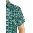 thumbnail image 4 of HAPPY BAY Men's Hawaiian Trendy Beach Shirts Casual Short Sleeve Shirts Button Down Shirt Men XS Chevron Vertical Zig Zag, Green, 4 of 4