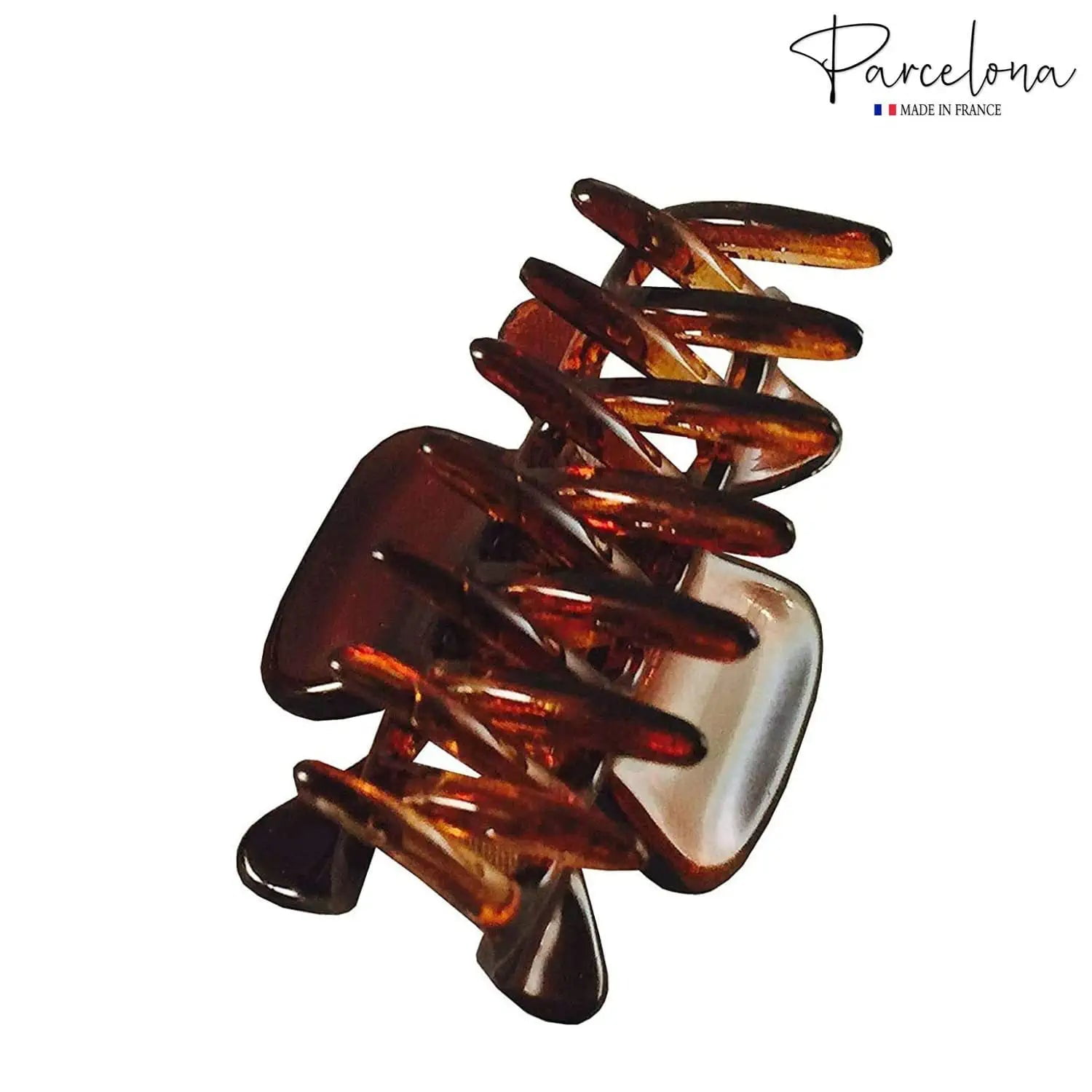Parcelona French Classic 1.5" Small Celluloid Set of 3 Hair Claws for Women (BlushPink)