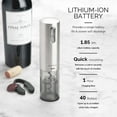 thumbnail image 2 of Final Touch Electric Corkscrew with Lithium-Ion Battery | Easy Cork Removal, USB Charging, LED Lights | Stainless Steel Wine Opener for Home and Parties (WO3032), 2 of 6