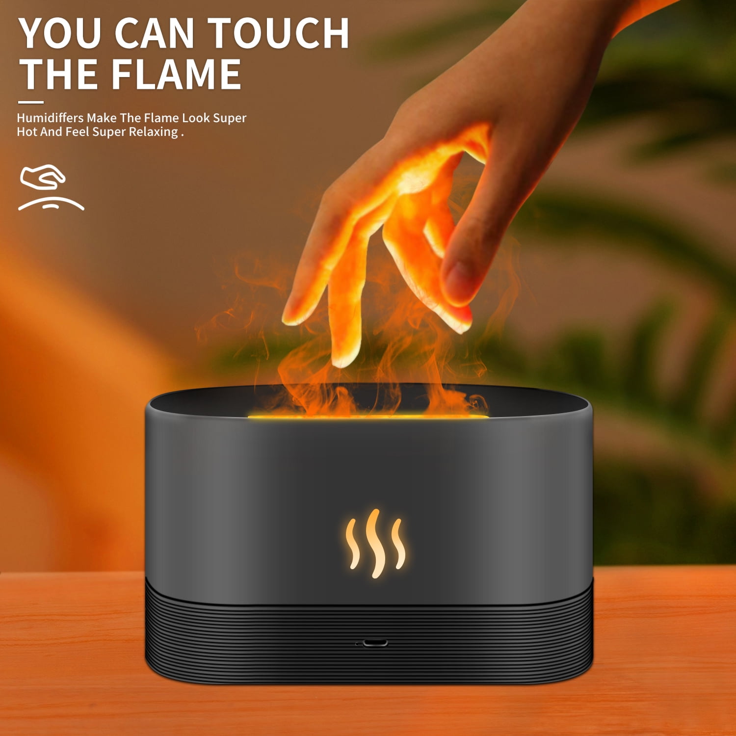 RAPOBRIX Colorful Flame Aroma Diffuser Humidifier - Ultrasonic 7 Colors with Remote for Bedroom/Home/Office/Yoga (Black)