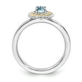 thumbnail image 2 of 925 Sterling Silver & Real 14kt Expressions Aquamarine Ring Size: 7; for Adults and Teens; for Women and Men, 2 of 5