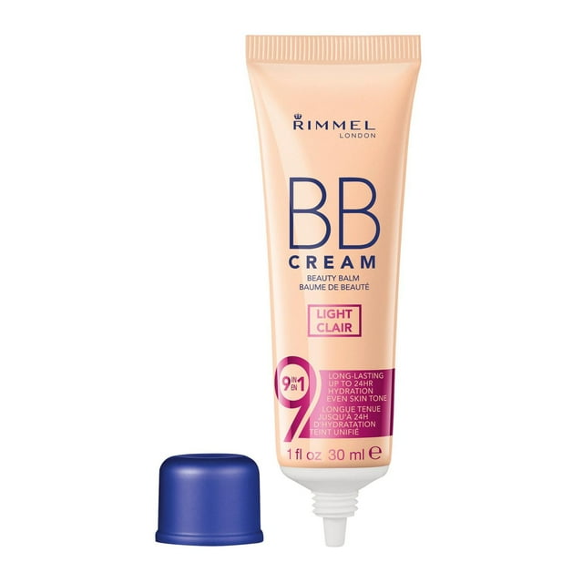 Rimmel BB Cream, 9 in 1: Primes, Moisturizes, Minimizes Pores, Conceals, Mattifies, Brightens, Lightweight and Blendable, 100% Cruelty-Free