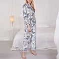 thumbnail image 3 of Picia Autumn Leaves Pattern Women’s Long-Sleeve Sleepwear Set - Soft 2-Piece Loungewear with Pockets, Comfy PJs for Relaxing Nights-Small, 3 of 7