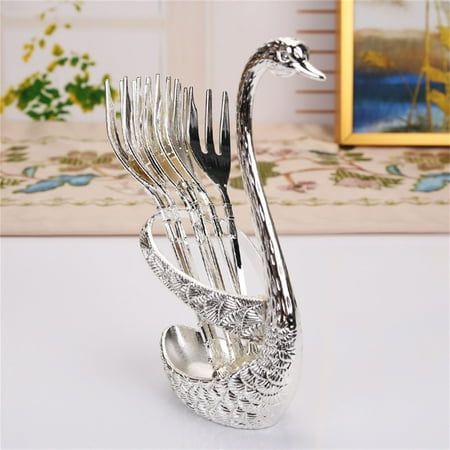 

Floleo Clearance Coffee Spoon Fruit Fork Stainless Steel Bar Dessert Spoon With Swan Rack Household Tableware Clearance