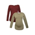 thumbnail image 4 of LVMA2300 - 2 Pack - 100% premium Cotton - Women Long Sleeve Maternity T-Shirt, 4 of 18