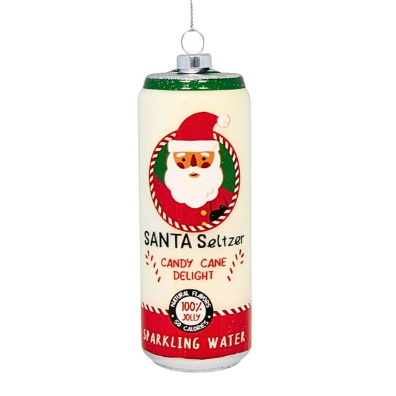 Cody Foster Holiday Sparkling Water - One Ornament 4.75 Inch, Glass - Seltzer Jolly Gl197 Santa