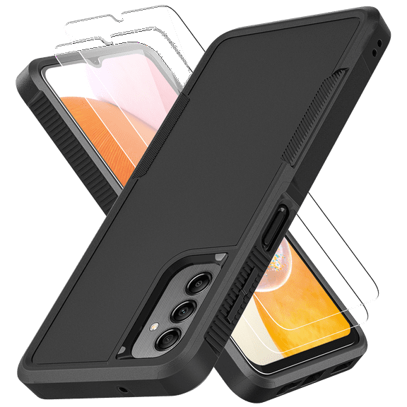 CBUS Heavy-Duty Case   2x Glass Screen Protectors Compatible with Samsung Galaxy S24 FE -- Firm Grip, Drop Tested Protection (Black)