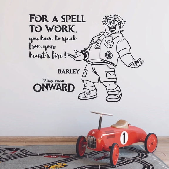 Heart's Fire Barley Quote Onward Movie Disney Cartoon Wall Sticker Art Decal for Girls Boys Room Bedroom Nursery Kindergarten Fun Home Decor Stickers Wall Art Vinyl Decoration Size (20x20 inch)