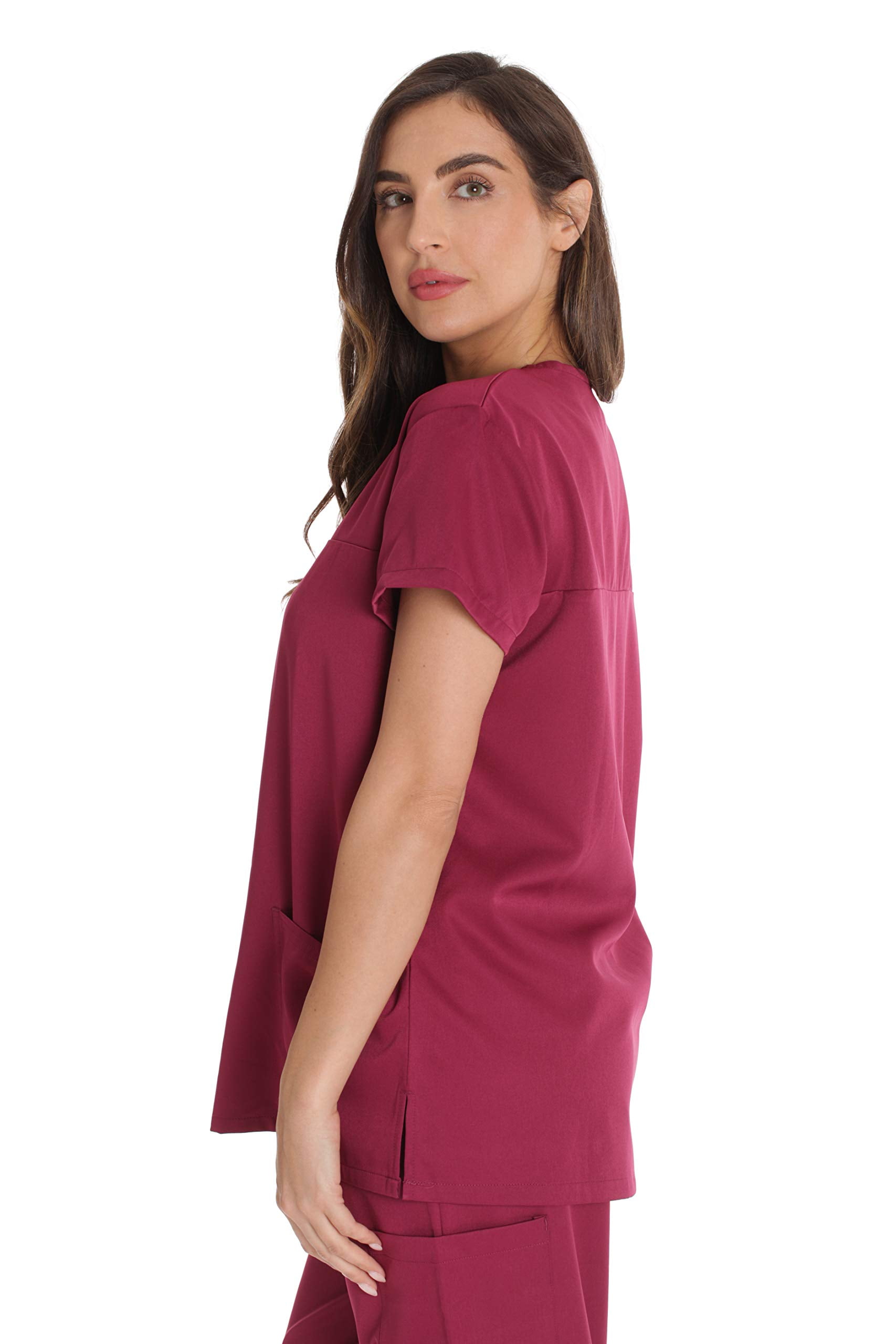 Just Love Women's Underscrub Long Sleeve T-Shirt Plain Undershirt Tee,  Burgundy, Small : : Clothing, Shoes & Accessories