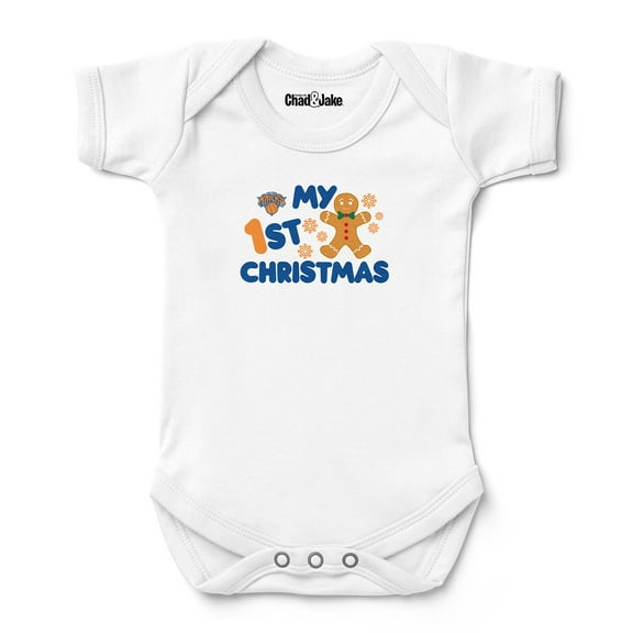 Newborn & Infant Chad & Jake White New York Knicks Gingerbread Christmas Bodysuit