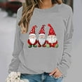 thumbnail image 4 of Funny Christmas Light and Gnome Graphic Sweatshirt for Women Long Sleeve Crewneck Pullover Holiday Party Top Casual Merry Xmas Sweater with Festive Print for Seasonal Celebrations, 4 of 6