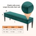 thumbnail image 3 of Funda de banco de comedor Uxcell, para bancos de 39.4 a 55" de longitud, funda de terciopelo con hebilla elástica, funda de banco lavable [Verde oscuro], 3 of 7