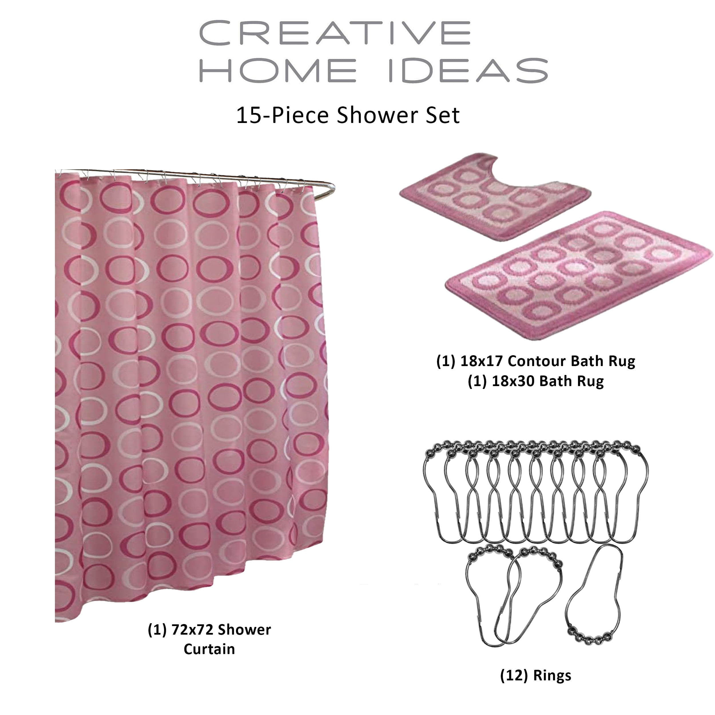 Dusty Rose Geometric, Bathroom Set, 15 Piece, Terrell