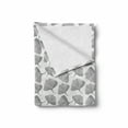 thumbnail image 2 of Gingko Soft Flannel Fleece Throw Blanket, Minimalist Style Nature Leafage Simplistic Growth Herbs Print, Cozy Plush for Indoor and Outdoor Use, 60" x 80", Black White, by Ambesonne, 2 of 6