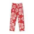 thumbnail image 4 of Daiia Red Hibiscus Flower Men's Sleep Pant with Pockets and Drawstring,Pajama Pants-Small, 4 of 9