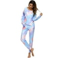 thumbnail image 5 of Uniexcosm Women’s Pajama Set Long Sleeve Top Pjs Lounge Sets with Pocket, 5 of 10