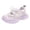 Purple, variant on GiLiling Girls Closed-Toe Sandals, Breathable Mesh Synthetic Upper Pearl Bow Detail Adjustable Ankle Strap Non-Slip Thick Sole, Summer Casual Footwear (Purple, 3.5-4 Years)