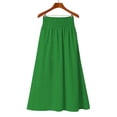thumbnail image 5 of Skirt for Women Long Colored Style Lace-up Hollow-out Womens Skirts High-waisted Pleated Long Plus Size Skirts, Green-M, 5 of 7