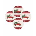 thumbnail image 7 of 13 Inch Round Placemats Set of 4, Red Christmas Truck Non Slip Heat Insulation PP Table Mats, Xmas Tree Snowflake Plaid Holiday Washable Place Mats for Kitchen Dining Party Table Decor, 7 of 7