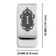 thumbnail image 2 of Stainless Steel Alphabet Letter I initial Classic Slim Money Clip Credit Card Holder, 2 of 2