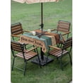 thumbnail image 4 of Outdoor Tablecloth with Umbrella Hole for Patio/Picnic/Party/Camping, Texas Star Vintage Waterproof Table Cloth Square Cover Washable, Berry Turquoise Green Brown Wooden (54"x 54"), 4 of 8