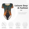 thumbnail image 5 of Lsque Sunset Prairie Meditating Horse Women's Crew Neck Short Sleeve Bodysuit Basic T Shirts Tops Onesie Adult Cute Pajama-X-Large, 5 of 8