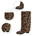 thumbnail image 5 of Womens Knee High Boots Womens Winter Boots Winter Fashion Boots Knee High Leopard Print Design Heel Comfortable Outdoor Casual Wear, 5 of 9