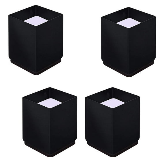 4pcs Furniture Lift Risers Carbon Steel Bed Leg,Self-Adhesive Heavy Duty Furniture Raisers,Adds Height to Sofas Cabinets,Non-Slip Lift Blocks for Table Couch Desk,Square,2CM Groove(black4x5cm)