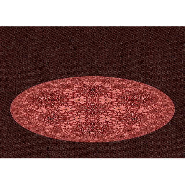 Ahgly Company Tapis d'Intérieur Lavables à la Machine en Briques de Transition Rouge, 4' x 6'