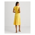 thumbnail image 2 of RALPH LAUREN Womens Yellow Zippered Twist Front Sleeveless Round Neck Knee Length Party Fit + Flare Dress 0, 2 of 4