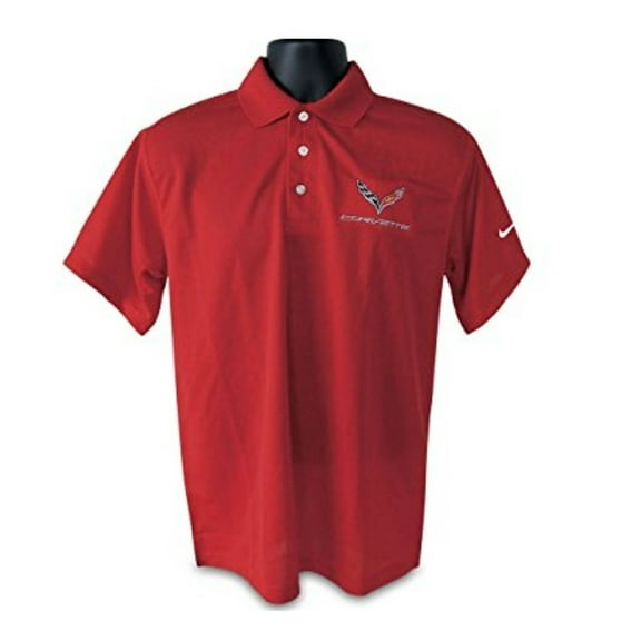 C7 Corvette Polo - Men's Nike Dri Fit Performance Polo Red, XX-Large