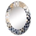 thumbnail image 2 of DESIGN ART Designart "Pastel Abstract With Blue Black & Gold Spots XII" Modern Geometric Wall Mirror 24in.x36in., 2 of 4