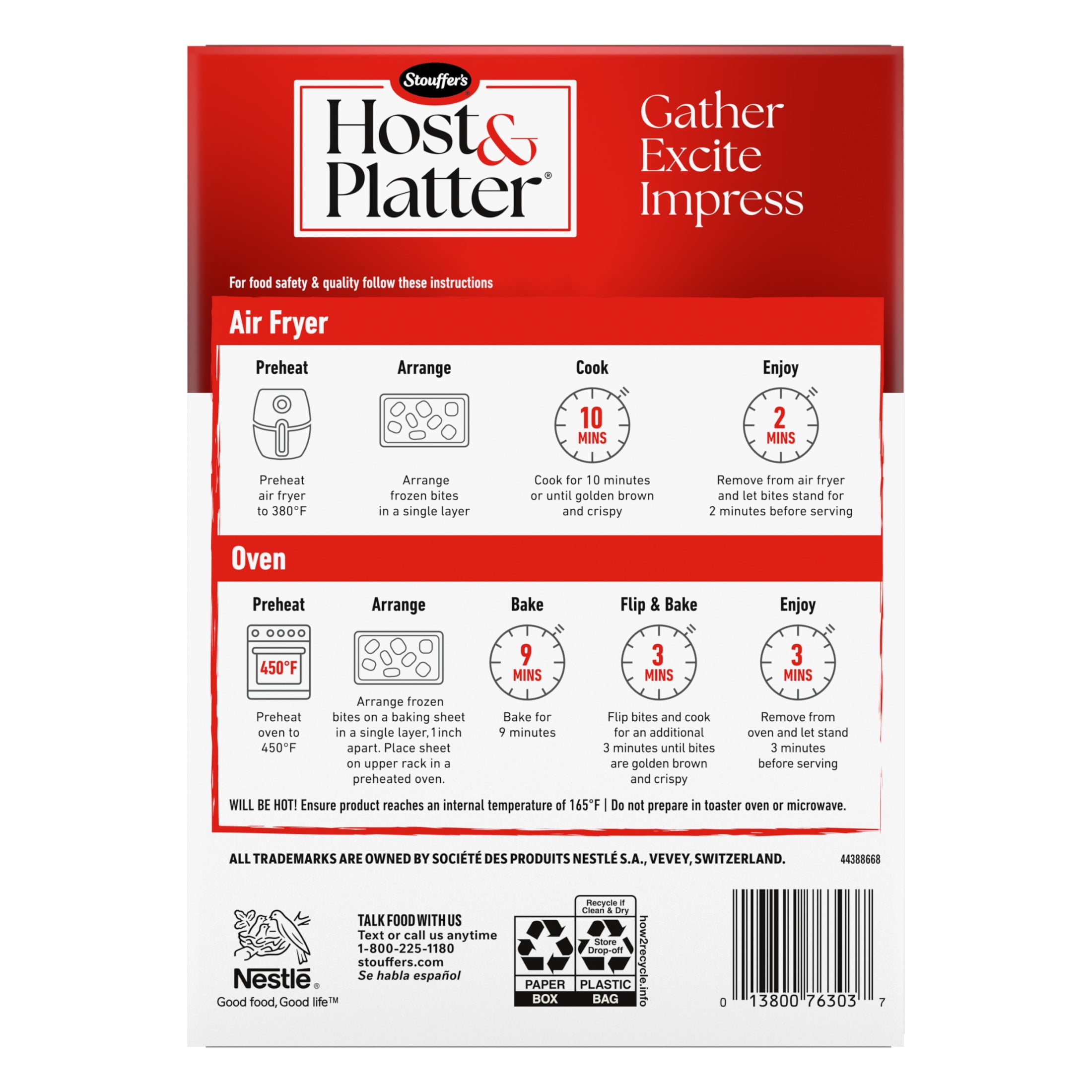 Stouffer's Host & Platter Frozen Appetizer Mac and Cheese Bites, Air Fryer Sides, 8 oz (Frozen)