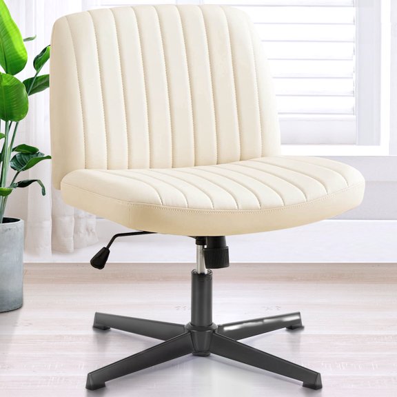 JOINSUN Armless Criss Cross Office Chair Adjustable Swivel Desk Chair for Home Office