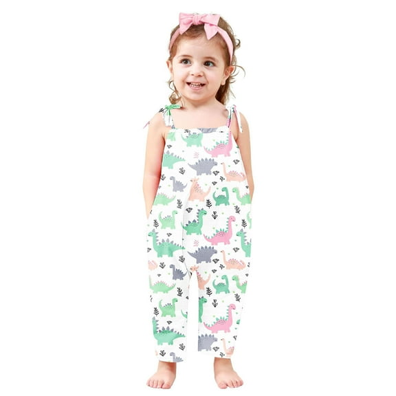 Toddler Girls Kids Printing Jumpsuit Playsuit Strap Romper Summer Outfits Clothes
