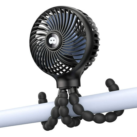 

Stroller Fan 3 Speed Portable Clip on Stroller Fan for Baby Battery Operated Personal Desk Fan with Flexible Tripod Mini Handheld Fan for Car Seat Treadmill Camping (Black)