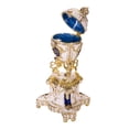 thumbnail image 2 of danila-souvenirs Faberge style Royal Danish (Danish Jubilee) Egg / Trinket Jewel Box with Lions 5.2'' (13 cm) blue, 2 of 4