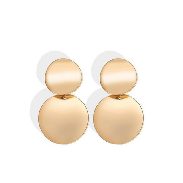 Qarigey 1 par de pendientes de aleación, colgante de oreja, placa redonda de larga duración a prueba de óxido Multicolor, regalo de fiesta exquisito Ropa, zapatos y accesorios Miscelánea Oro Qarigey AP019011-01