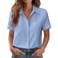 thumbnail image 7 of Ankola Women Blouses Short Sleeve Button Down Shirts Business Casual Dressy Work Tops Summer Spring Clothes, 7 of 7