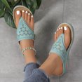 thumbnail image 6 of Women's Spring And Summer New Big Size Clip-toe Beach Flower Hollow-out Wedges Fashion Casual Slippers Summer Sandals for Women Green 38, 6 of 8
