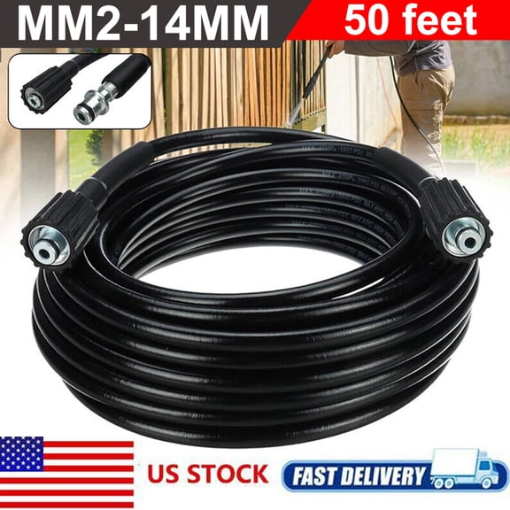 High Pressure Washer Hose 50FT M22 Female Fitting Power Washer Hose Replacement Extension Tube for Car, Motorcycle, Driveway & Garden Cleaning, Pressure Washer Accessories
