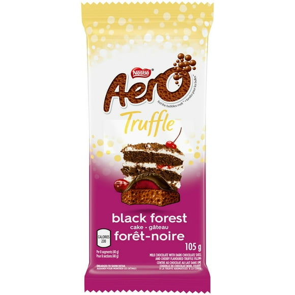 Barre de chocolat noir NESTLÉ AERO TRUFFLE Forêt noire 105 g
