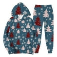 thumbnail image 2 of Men's Casual Christmas Printed Long-sleeved Hooded Sweatshirt and Sweatpants Two-piece Set, Fleece-Lined for Holiday Gifts Winter Sports and Festive Events,Navy,XL, 2 of 6
