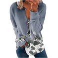 thumbnail image 2 of 2023 Chandail en Molleton de Mode pour Femmes 50 % de Rabais Liquidation Hauts pour Femmes Automne Manches Longues Chandail Ample Chemise Habillée Décontractée Dames Chandails en Molleton à Rayures Col Rond, 2 of 5