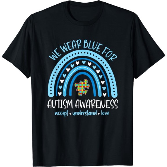 In April We Wear Blue Autism Awareness Men Women Kids Autism T-Shirt