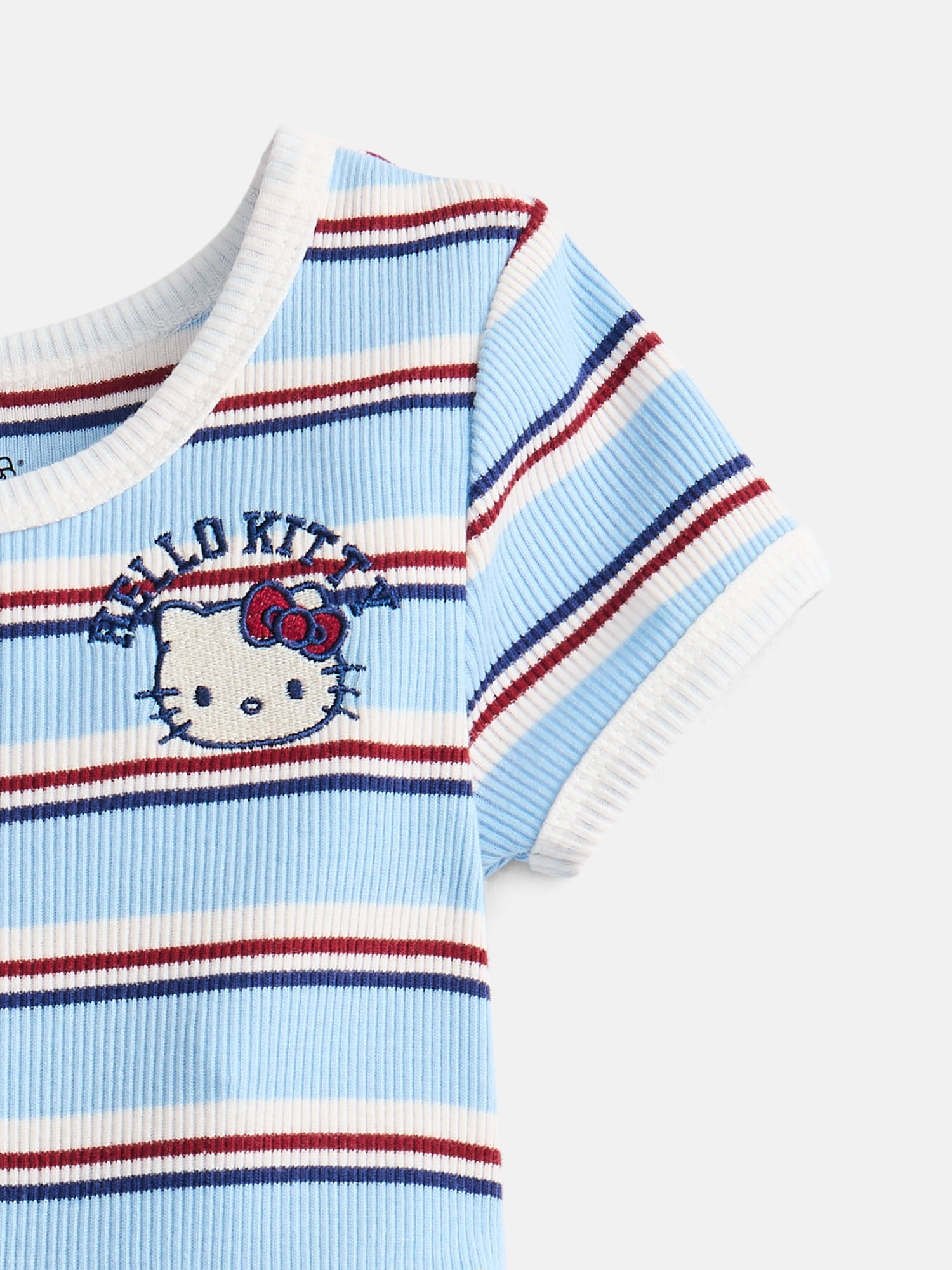 Hello Kitty Toddler Girls Short Sleeve Graphic Striped Skater Dress, Sizes 12M-5T